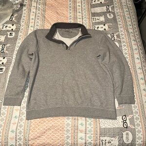 Walter Hagen 11 Mens Golf Shirt Long Sleeves 1/4 Zip Pullover Gray Sz L‎